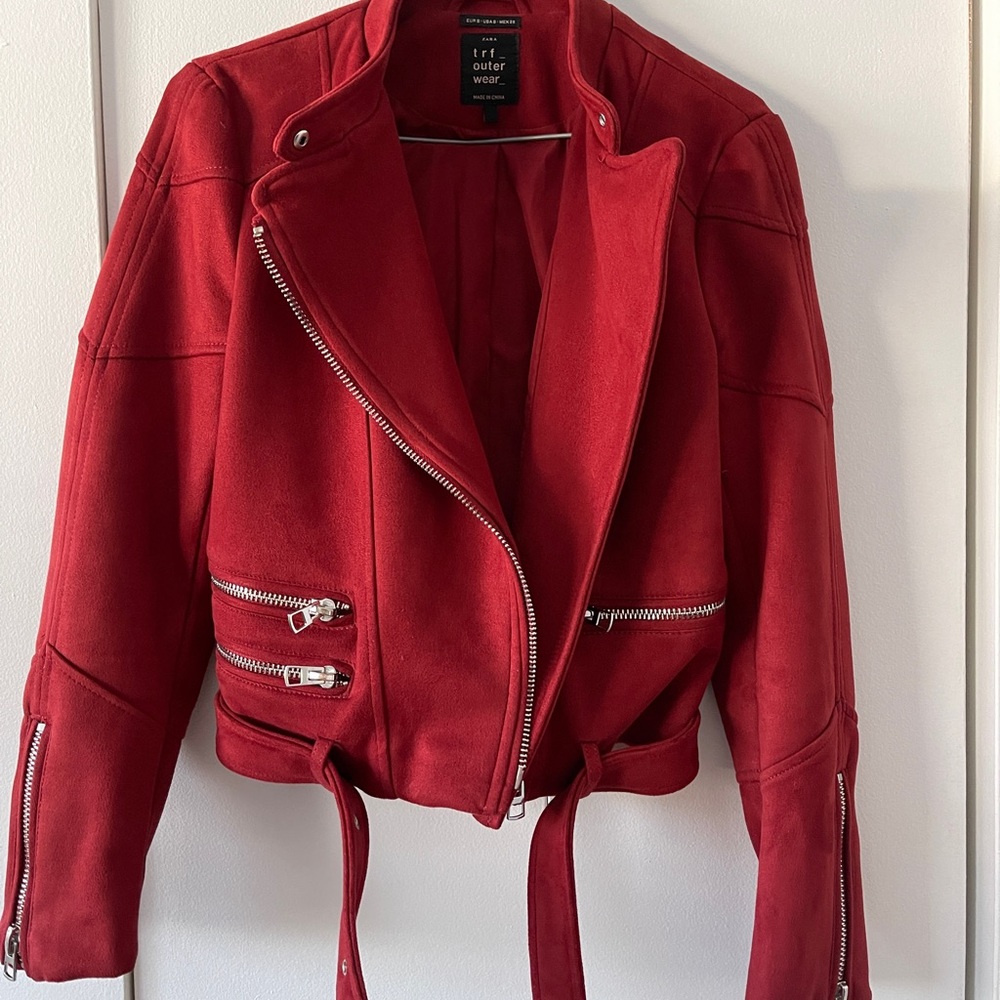 Zara TRF - Short Red Biker style Jacket